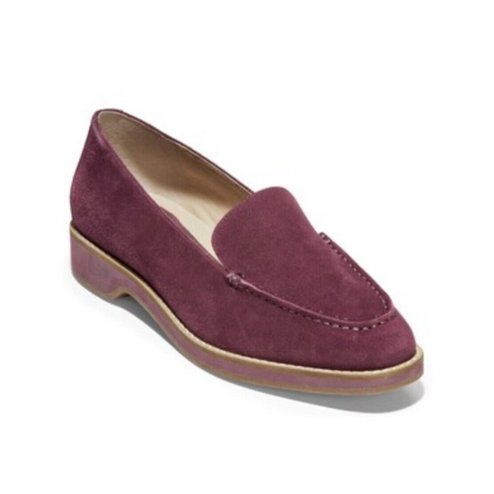Cole Haan Go-To Wine Red Suede Leather Loafer